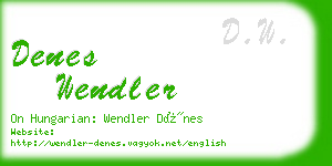 denes wendler business card